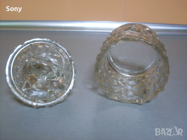 Стара стъклена захарница и кана., снимка 13 - Антикварни и старинни предмети - 52668816