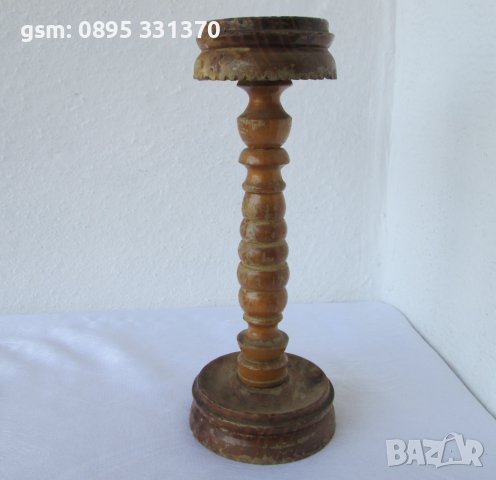 стар дървен свещник антика, снимка 1 - Антикварни и старинни предмети - 40211908