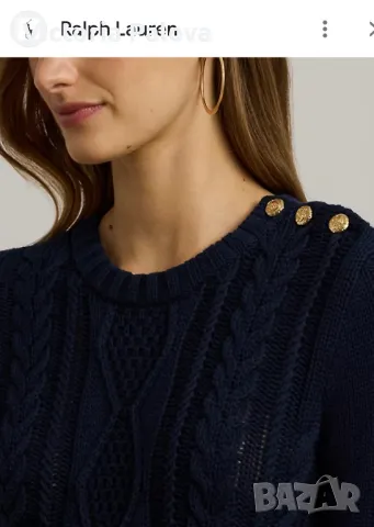 Маркова блуза златни копчета RALPH LAUREN оригинал, снимка 16 - Блузи с дълъг ръкав и пуловери - 49048831
