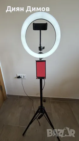Осветление-LED Ring Light Deluxe, снимка 6 - Светкавици, студийно осветление - 56509111