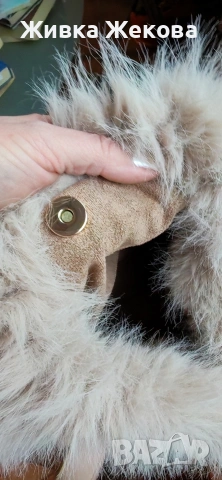 бежова пухкава чанта , снимка 6 - Чанти - 53176779