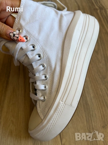 Оригинални бели кецове CONVERSE Chuck Taylor All Star Move ! 36,5 н, снимка 4 - Кецове - 38484695