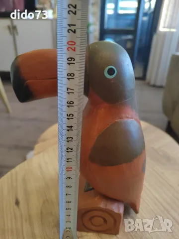 Дървена фигура на папагал., снимка 4 - Декорация за дома - 47386807