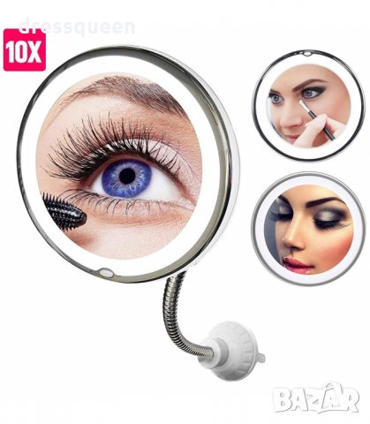 2479 Огледало , с гъвкава дръжка, LED осветление и вакуумно поставяне, снимка 12 - Други - 34272303