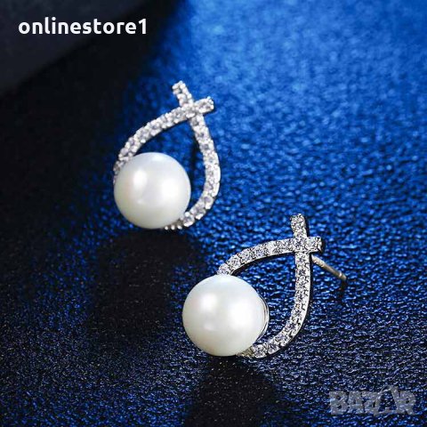 Сребърни Обеци Мелита - 925 печат сребро BF138, снимка 2 - Обеци - 29728677