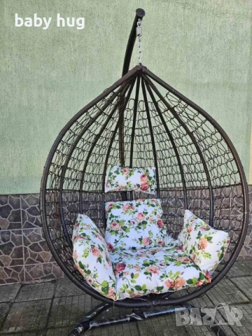 Градинска люлка от ратан, снимка 4 - Градински мебели, декорация  - 50986896