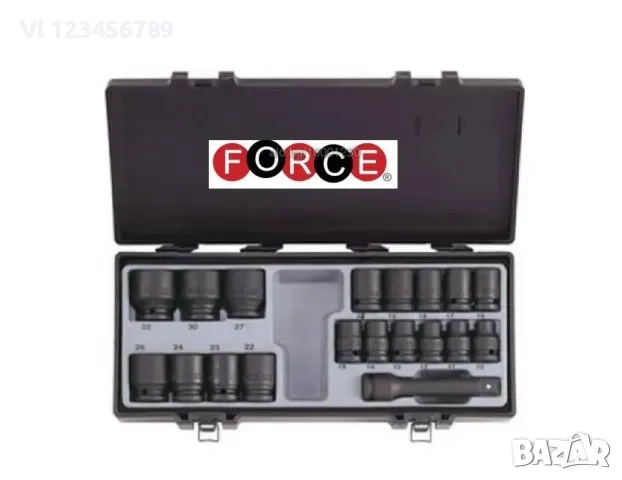 К-т вложки ковани къси 6-стенни 1/2 от 10мм до 32мм 19 части