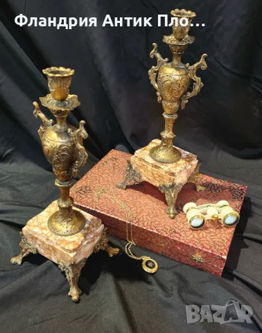 Антикварни свещници от XIX век, снимка 7 - Антикварни и старинни предмети - 49312480