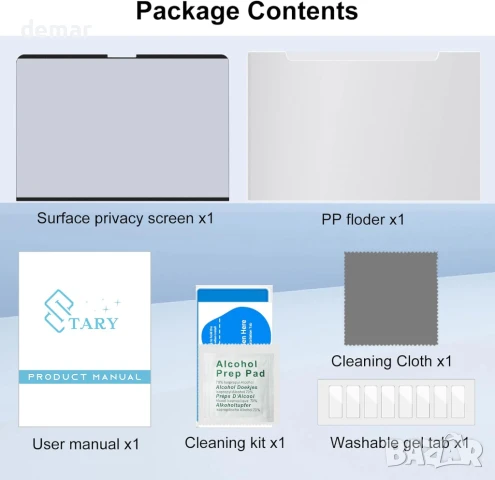 STARY Магнитен екран за поверителност за 13,8-инчов Surface Laptop 7, снимка 9 - Лаптоп аксесоари - 51302509