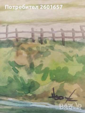 Два много красиви стари авторски акварела, снимка 4 - Картини - 49600364