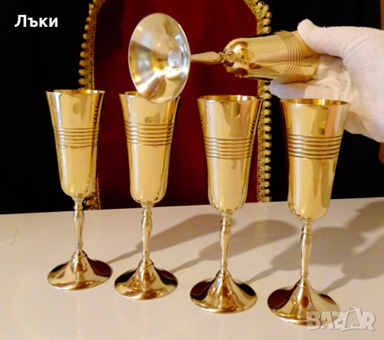 Бронзов бокал 17 см.,чаша за вино,релеф. , снимка 7 - Антикварни и старинни предмети - 31152751