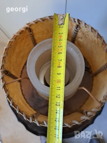 немска настолна лампа с плафон от естествена кожа     15/4, снимка 12 - Настолни лампи - 48974167