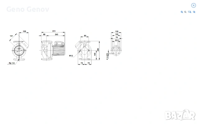 циркулационна помпа GRUNDFOS UPS 32-120/2, снимка 3 - Водни помпи - 54082871