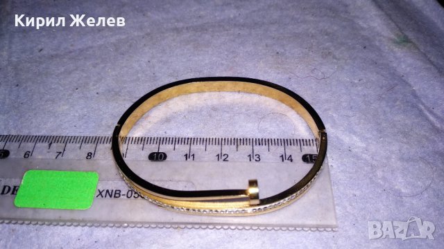 ЕЛЕГАНТНА ПОЗЛАТЕНА МОДНА ДИЗАЙНЕРСКА АРТ ГРИВНА БЛАГОРОДНА НЕРЪЖДАЕМА СТОМАНА с ЦИРКОНИ 34306, снимка 6 - Гривни - 38950247