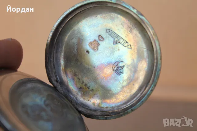 Швейцарски джобен сребърен часовник ''Surete'', снимка 10 - Антикварни и старинни предмети - 48720404