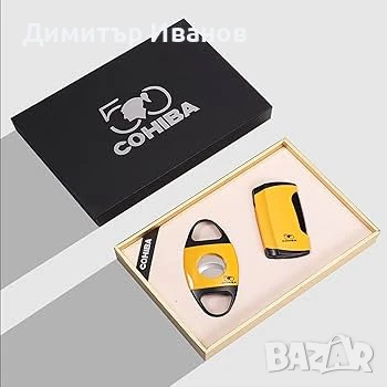 Cohiba подаръчен комплект от запалка с пънчър и ножица за пури 50 годишнина , снимка 2 - Запалки - 50998895