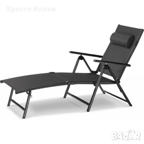 Сгъваем шезлонг за балкон и градина Алуминиев регулируем , снимка 2 - Градински мебели, декорация  - 54023795