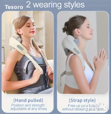 Акумулаторен масажор с топлина, снимка 3 - Масажори - 51135047