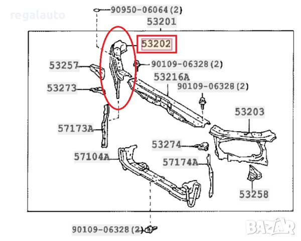 5320253902,държач,щит фар десен Lexus IS200,IS300,Toyota Altezza 1999-2005, снимка 2 - Части - 42788878
