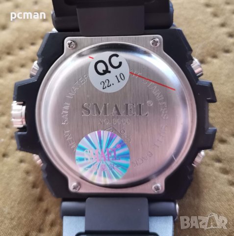 SMAEL Silver Black 8060 Мъжки спортен кварцов и цифров часовник., снимка 9 - Мъжки - 40790993