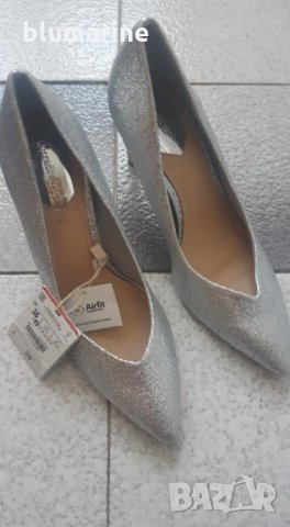 Дамски обувки - сребро, снимка 3 - Дамски елегантни обувки - 29640853