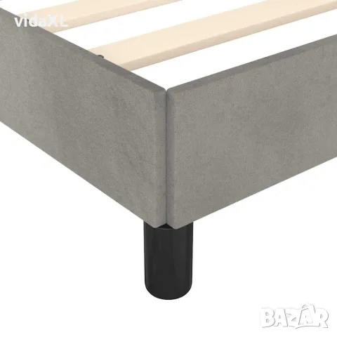 vidaXL Рамка за легло без матрак, светлосива, 100x200 см, кадифе, снимка 7 - Спални и легла - 56147171