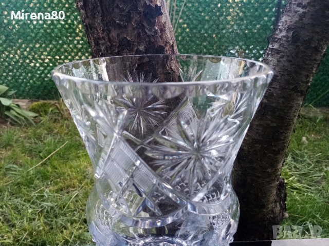 Българска кристална ваза, снимка 2 - Вази - 54133755