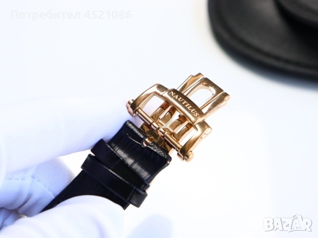 Механичен часовник Patek Philippe nautilus с кожена каишка, снимка 4 - Мъжки - 53013241