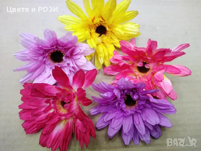 Изкуствен Гербер - глави, снимка 3 - Изкуствени цветя - 49719544
