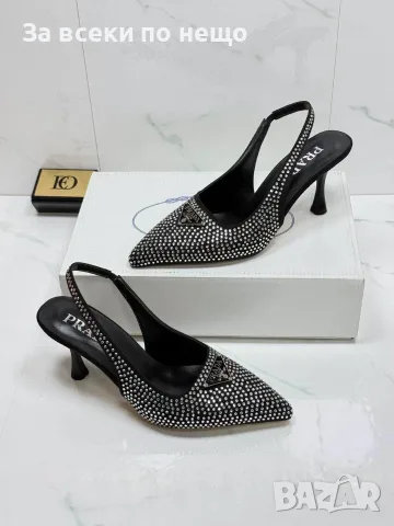 Prada Дамски Официални Обувки На Ток С Декоративни Камъни🔝Дамски Обувки С Ток И Кристали Код SEM-91, снимка 2 - Дамски обувки на ток - 55741293