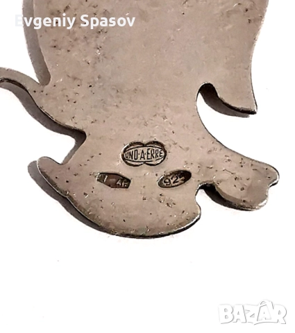 Винтидж Италианска Сребърна Висулка UNO-A-ERRE Симпатично Бебе Слонче, снимка 4 - Колиета, медальони, синджири - 52441603