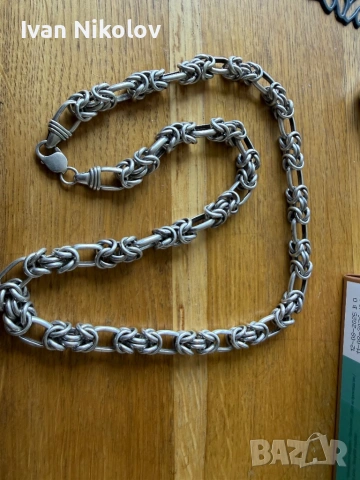 Мъжки сребърен дълъг синджир 58см