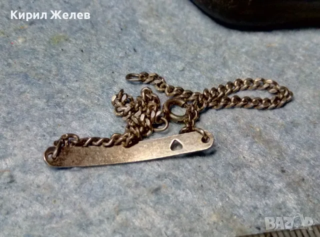 КРАСИВА РОМАНТИЧНА СРЕБЪРНА ГРИВНА със СЪРЧИЦЕ СРЕБРО ВИСОКА ПРОБА СТАРА МАЙСТОРСКА ИЗРАБОТКА 48897, снимка 8 - Гривни - 49001841