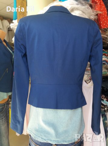 Синьо сако с ципове , снимка 4 - Сака - 38166499