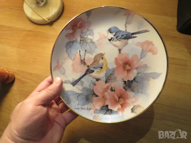 Стара английска чиния красиви птички и цветя за декорация или колекция - красота за вашия дом или оф, снимка 3 - Антикварни и старинни предмети - 50437420