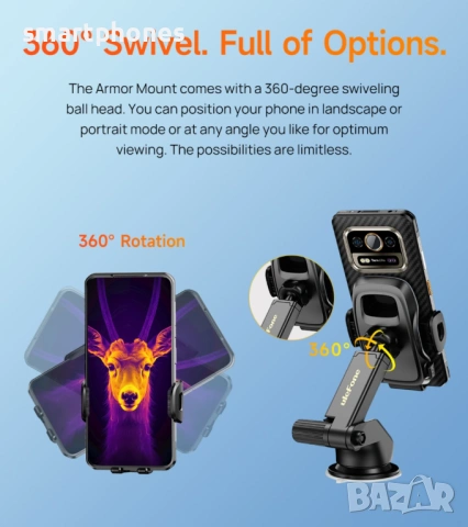 Ulefone стойка за кола Armor Mount UAN03 нова, снимка 4 - Стойки, 3D очила, аксесоари - 54299798