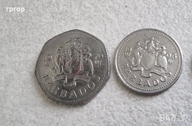 Монети. Карибски басеин. Барбадос. 1 долар и 0.25, 5, 1  цента. 4 бр., снимка 9 - Нумизматика и бонистика - 42425154