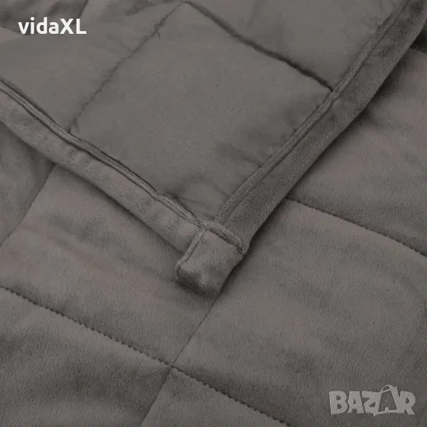 vidaXL Утежнено одеяло сиво 220x240 см 15 кг плат, снимка 5 - Олекотени завивки и одеяла - 56146663