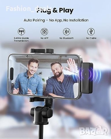 Нов Безжичен лаважен микрофон 2 броя за iPhone с отстраняване на шум, снимка 7 - Микрофони - 42826372