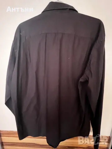 Черна риза с дълъг ръкав, снимка 2 - Ризи - 49619552