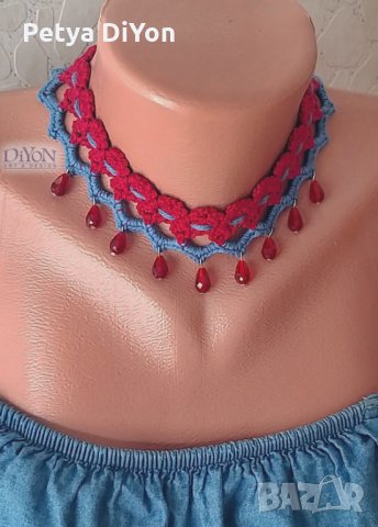 Дамско колие ръчна изработка с кристали