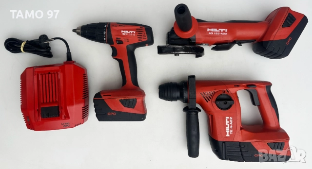 Hilti комплект - Акумулаторен сет от перфоратор, винтоверт и ъглошлайф, снимка 3 - Други инструменти - 52031379