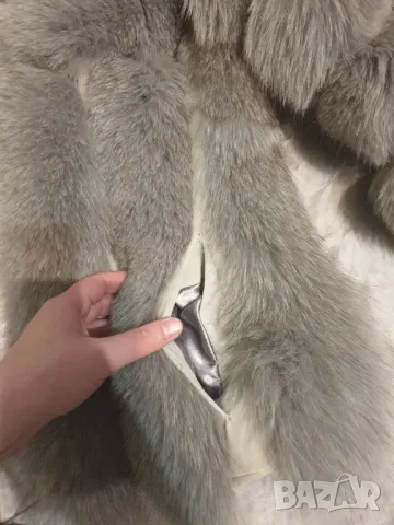 Палто с косъм от лисица, снимка 2 - Палта, манта - 48100202