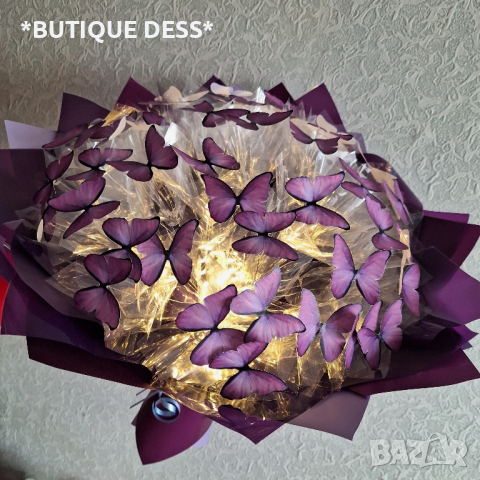 Светещи, ръчно изработени букети от "DESS"🦋✨️💐 ‼️БЕЗПЛАТНА ДОСТАВКА при поръчка на 2 букета‼️🎁, снимка 4 - Подаръци за кръщене - 44792704