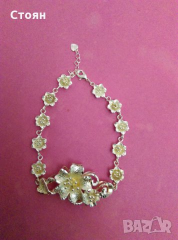 Посребрени пръстени,гривни,медальони ,обеци с родиево покритие , снимка 8 - Гривни - 27641683