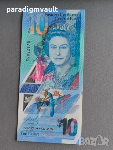 Банкнота - Източни Кариби - 10 долара UNC | 2019г., снимка 2 - Нумизматика и бонистика - 53217763