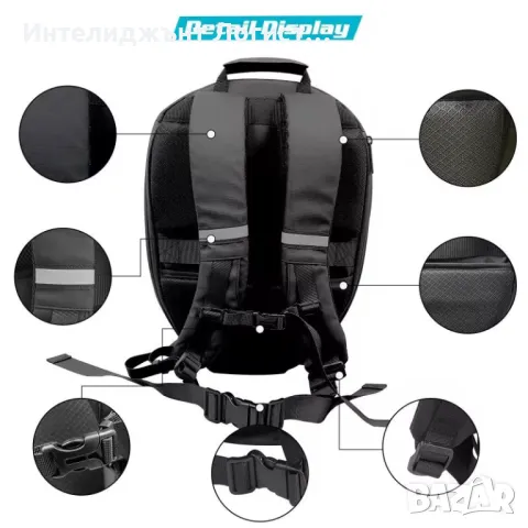 Електрическа раница за мотор, колело и за ежедневието със светещи очи., снимка 3 - Аксесоари и консумативи - 49391228