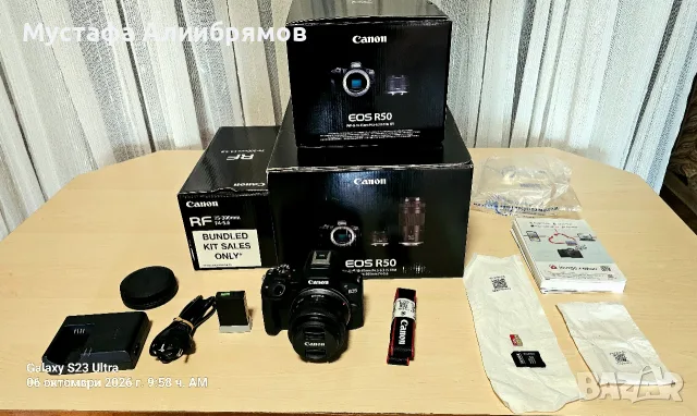 НОВ Canon R50 +два обектива, снимка 2 - Фотоапарати - 56381661