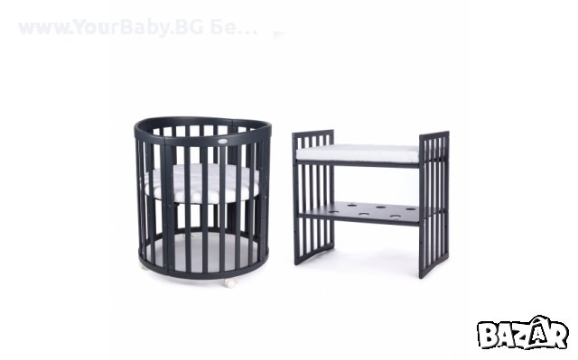 Кошара за Бебе Смарт 7в1 Овал, Детско Легло 0-10 год. - Цвят Графит, снимка 8 - Кошарки - 39411086