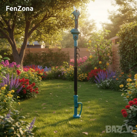 Комплект 3 в 1 от акумулаторна лозарска ножица, акумулаторен мини верижен трион и телескопичен прът, снимка 4 - Градинска техника - 54050114